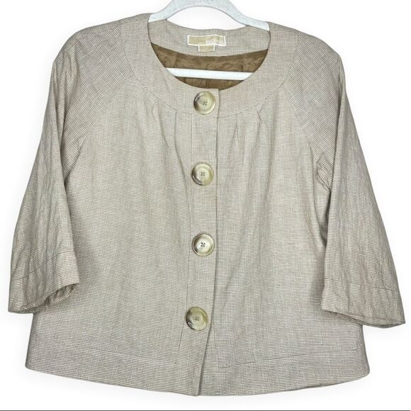 Michael‎ Michael Kors neutral houndstooth jacket - Picture 1 of 7